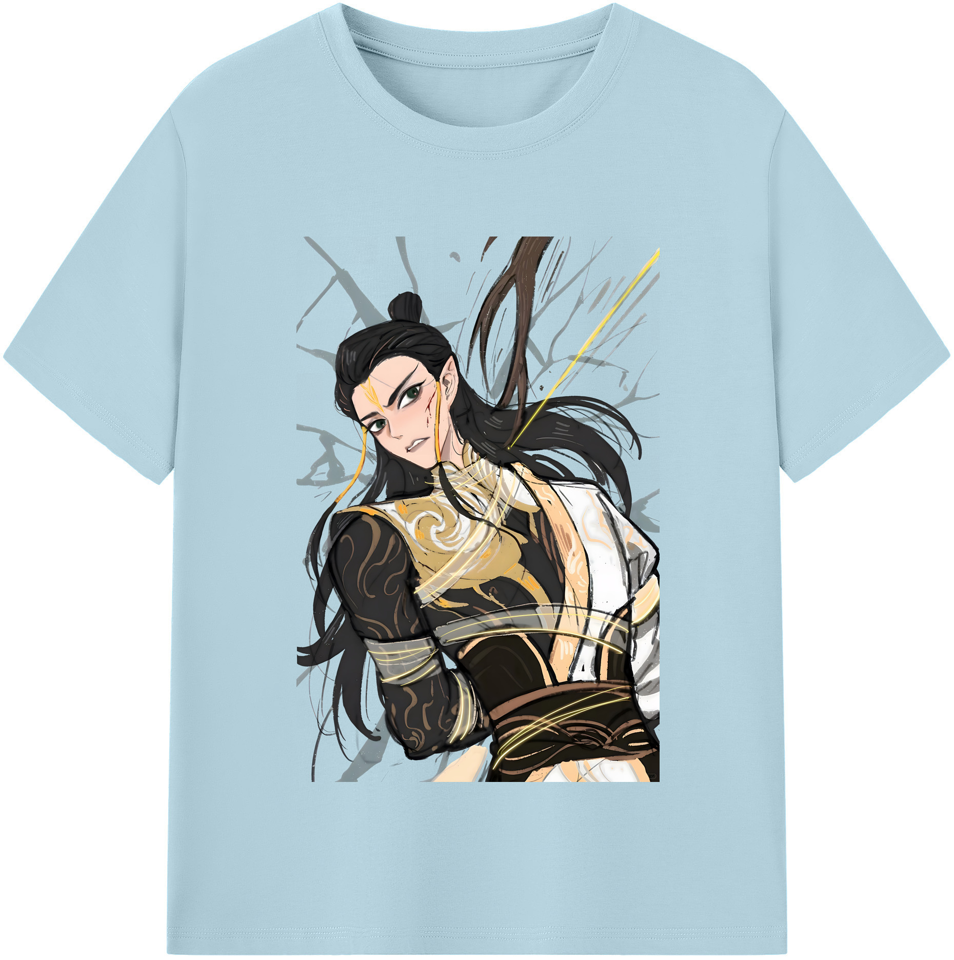 （画像用） Ne Zha 2 ナタ 魔童の大暴れ 綿100％半袖Tシャツ（フロントプリント）